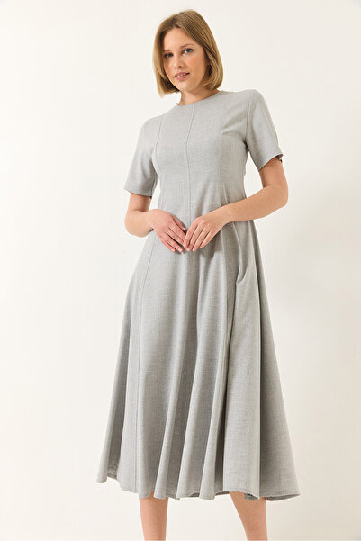 Bianco Lucci Women's Godeli Short Sleeve Midi Length Hidden Zipper Summer Dress 5999 60281036