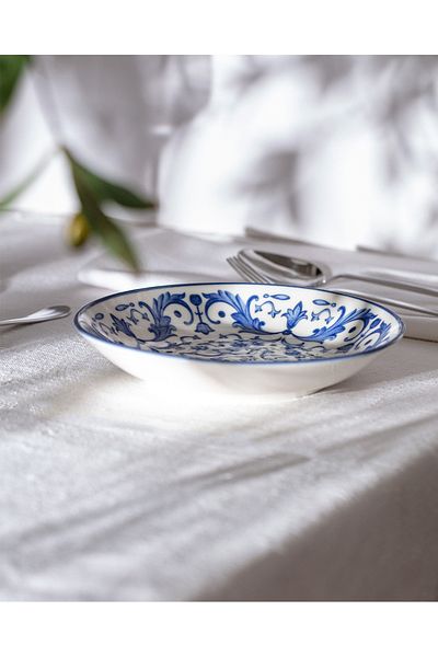 Madame Coco Reve Bleu Serenity Dinner Plate - 20 cm - Blue/White