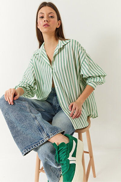 Bianco Lucci Női csíkos túlméretes szabványos szezonális alaping 2021-re 60271072