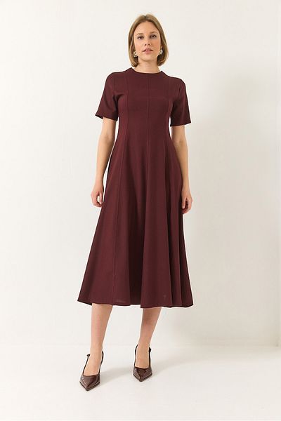 Bianco Lucci Rochie de vară Godeli cu mânecă scurtă, lungime midi, cu fermoar ascuns, 5999 60281036