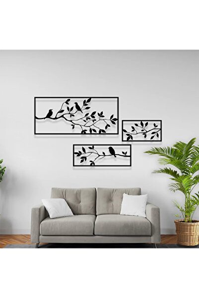 Abronya TV Arkası Dekor Kuş Ve Ağaç Temalı Sac Tablo