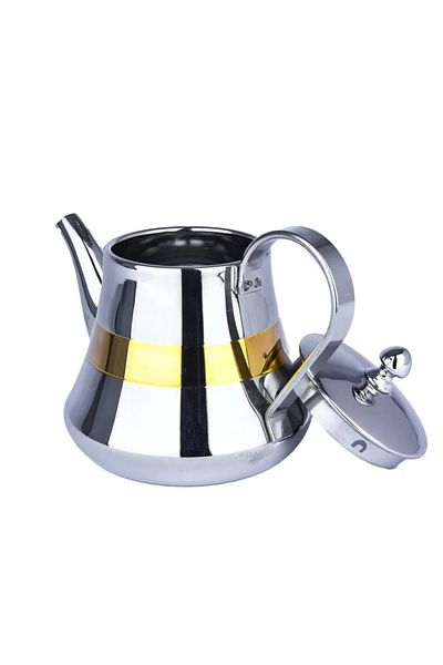 Dania Stainless steel teapot with gold decor, 900 ml capacity