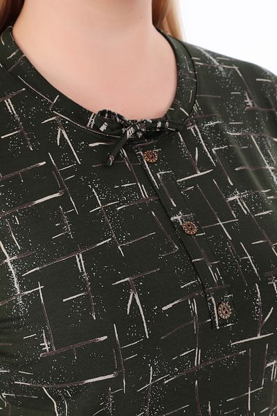 AfifeCOLLECTİON Plus Size Mother Blouse Lurex Viscose Cotton Fabric