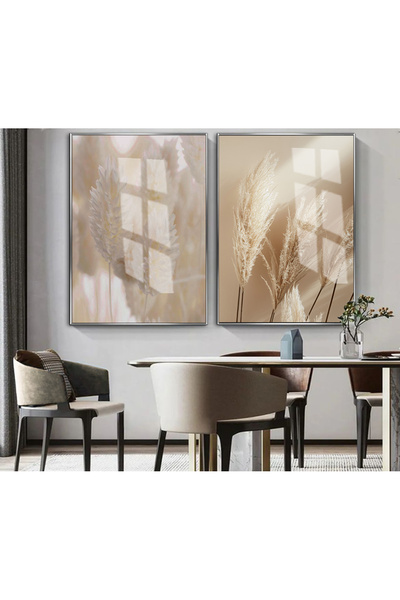 Harika bir ev Hari̇kabi̇rev | Plants Combination (Soft Beige-Cream) | Framed ...