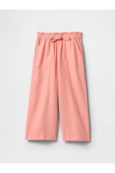 GAP Kız Bebek Pembe Keten Pantolon