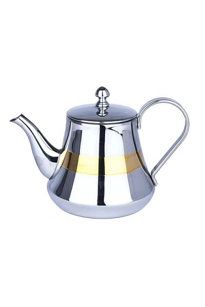 Dania Stainless steel teapot with gold decor, 900 ml capacity
