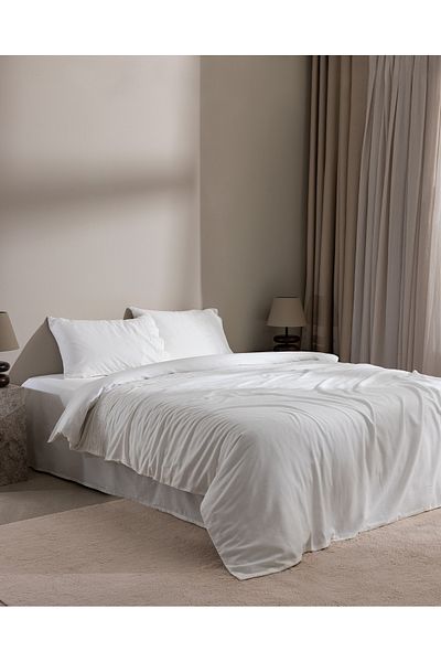 Madame Coco Eolya Double 100% Cotton Chambre Duvet Cover Set - White