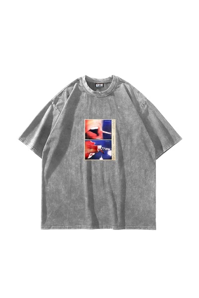 Bak Moda Zaboravi i zapamti Štampano Oversize kroj Unisex periva bela majica