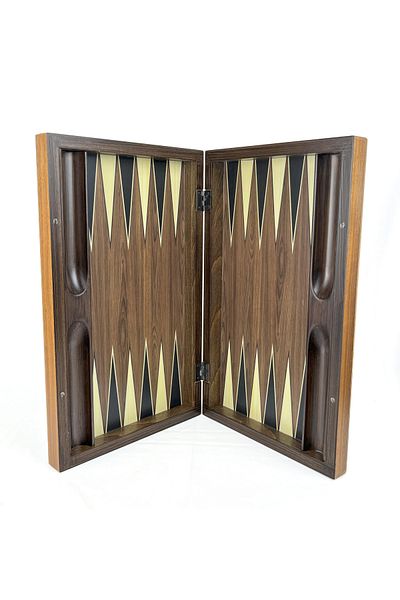 Bıyıklı Tobacco Walnut Wood Solid Wood Backgammon Set with Eyelets