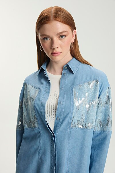 Zühre Sequin Detailed Underwear and Shirt Double Set