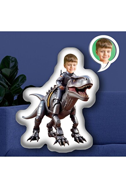 EJOYA Kişiye Özel Fotoğraflı Ben ve Dinazor Oyuncak Peluş Yastık 114967