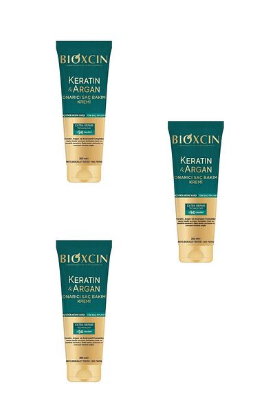Bioxcin Keratin and Argan Repair Hair Care Cream 250 ml X 3 Pieces