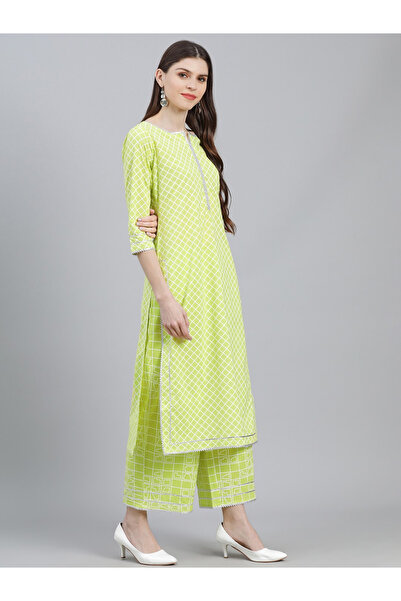 Libas By Styli Printed Kurta with Palazzo and Chiffon Solid Dupatta Set