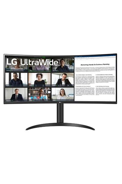 LG Monitor VA LED LG 34" 34WR55QK-B, WQHD (3440 x 1440), HDMI, DisplayPort, Ecran curbat, (Negru)