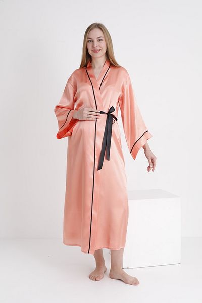 Miss Dünya Lissa Piping Bat Sleeve Maternity and Maternity Satin Dressing Gown