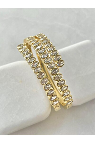 Seda Bijuteri سلسلة خاصة من ثلاثة صفوف من حجر الزركون أساور ذهبية