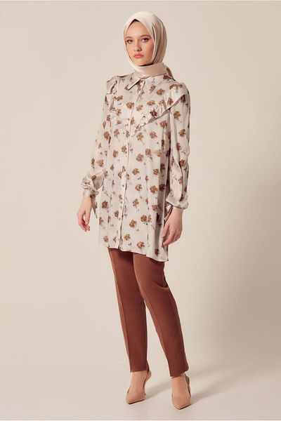 Alvina Patterned Satin Tunic 45410