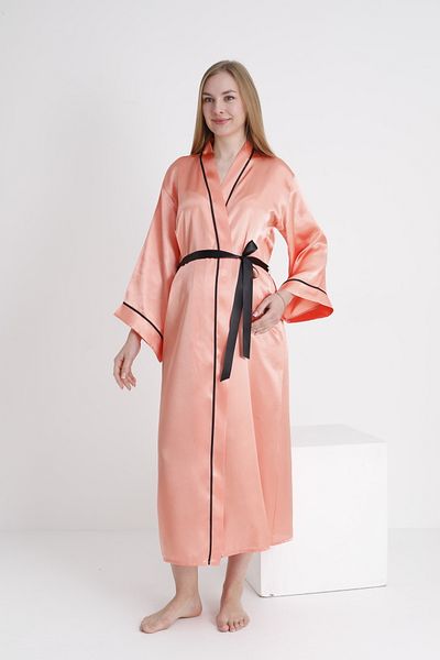 Miss Dünya Lissa Piping Bat Sleeve Maternity and Maternity Satin Dressing Gown