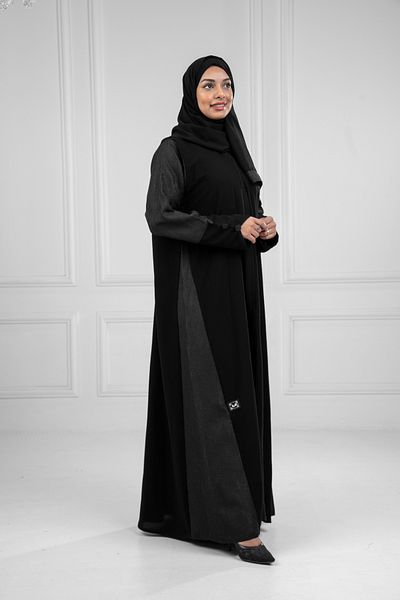 LAVİNİA Lavinia women's abaya, half-cloche, with future fabric and ceramic fabric inserts