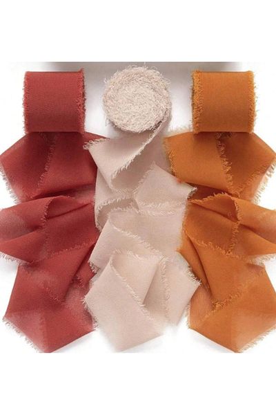 Choice M 4 3 rolls of 5-meter multi-color chiffon ribbons for wedding invitations, bridal bouquets, gift bo