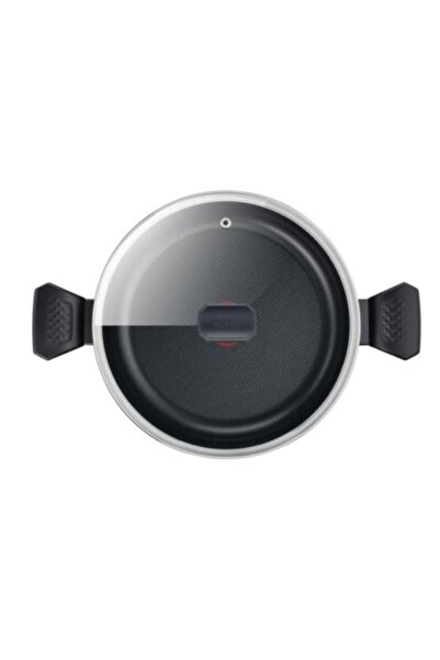 TEFAL Oala cu capac Tefal Simply Clean B5674653, 24 cm, Aluminiu (Negru)