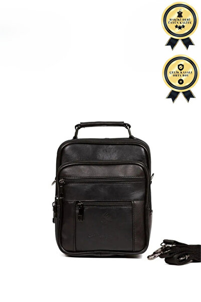 CERFF LEATHER CLUP Мъжка чанта с раменна каишка от естествена кожа (СРЕДНА) (...