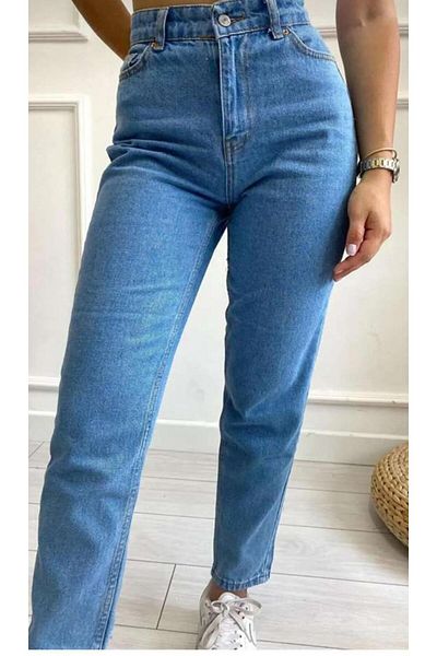 polle JEANS MOM PENTRU FEMEI, ȚESĂTURĂ DE DENIM FĂCĂTĂ CU TALIE ÎNALTĂ (SEZON NOU)