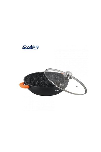 Heinner Heinner Dark Line HR-SCO-A32C Saucepan with Lid, Aluminum, 32 x 8.5 cm, 5.5 L (Black)