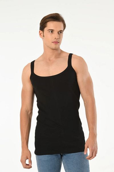 Mfö Life İç Giyim 10 Pieces Ribbed Thin Strap Double Bias Men's Undershirt 1St Quality Made from 100% Cotton Yarns.