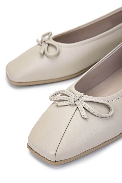 Tamer Tanca Kadın Hakiki Deri Bej Babet Ayakkabı