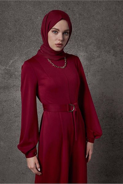 Alvina Slit Detailed Belted Jumpsuit 42196