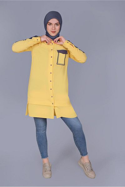 Alvina Size Button Pocket Tunic 41695