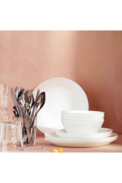 IKEA OFTAST White Bowl by IKEA, Tempered Glass, 15 cm Diameter, 0.4 L Microwave Safe