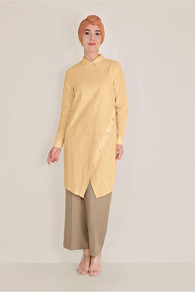 Alvina Cotton Buttoned Men's Collar Tunic 40576-1