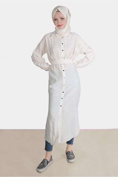 Alvina Belted and Pleated Detailed Tunic 42702
