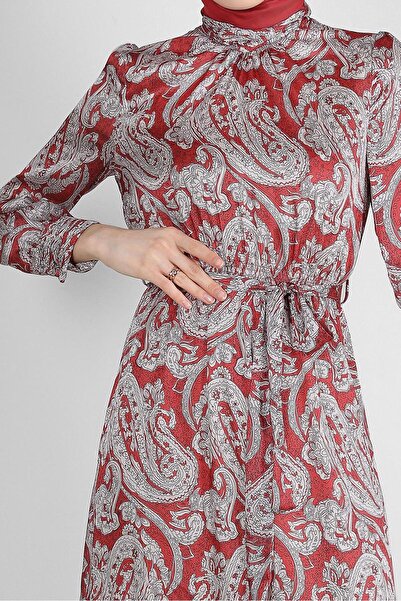 Alvina Ethnic Patterned Belted Dress 43753