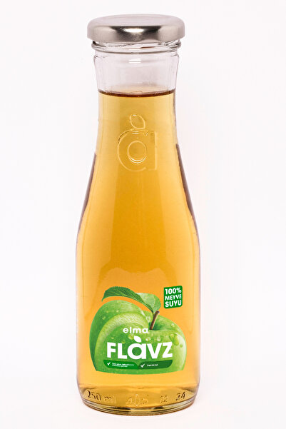 FLAVZ %100 Doğal Elma Meyve Suyu 250ml Cam Şişe- Gerçek Meyveden, Katkısız