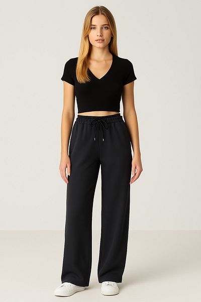 HAKKE Wide Leg Modal Tracking Pants