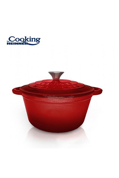 Heinner CRATITA FONTA EMAILATA+CAPAC 20x10 CM, 2,4L, ČERVENÁ LINKA