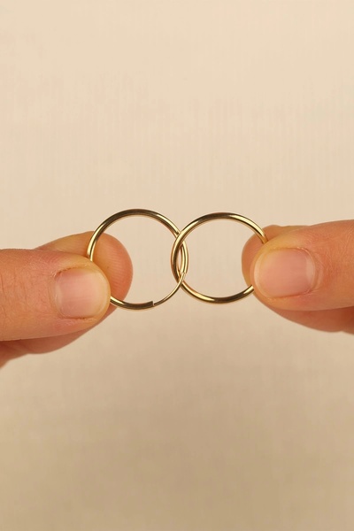 Çgk Çiğdem Gürel Kuyumculuk 14 Ayar 1.6 cm Halka Altın Küpe