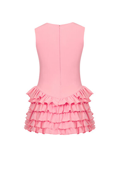 La Sarta Sardinia Halter Neck Ruffle Shorts Pink Dress