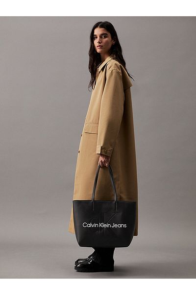 Calvin Klein Dámské logo Kožená taška na zip Casual Černá taška přes rameno K60K 610276 -Bds