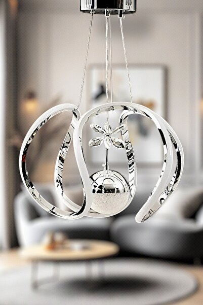 LUCKY HOME Clasy Model Krom Kaplama 3 Renk  Modern Led Sarkıt Avize