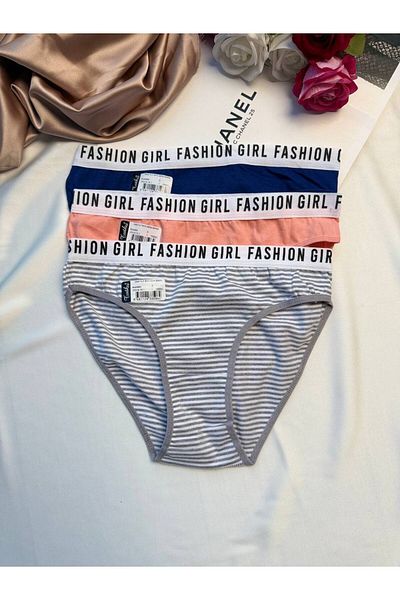 Tutku Set de 5 chiloți din bumbac, cu modele de text, model colorat