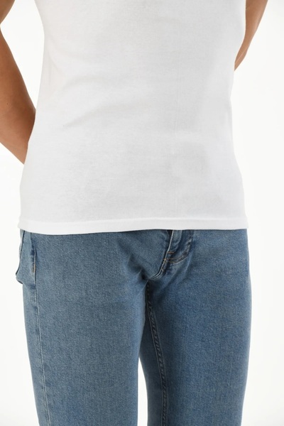 Mfö Life İç Giyim 6 Pieces Ribbed Crew Neck Zero Sleeve Men's Athlete 1St Quality Made from 100% Cotton Yarns.