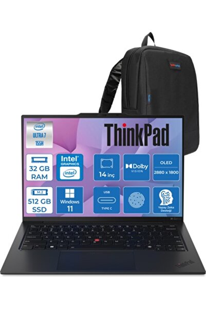 LENOVO Thinkpad X1 Carbon Ultra 7 155U 32GB 512 GB SSD WIN11PRO 4g(Esım) 14''...