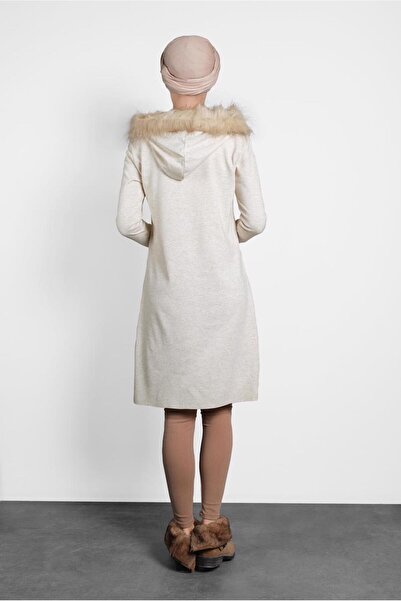 Alvina Feathered Hooded Knitting Tunic 40046