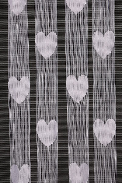 AKÇA TEKSTİL Heart Model White Color String Curtain Ready String Curtain 300*270