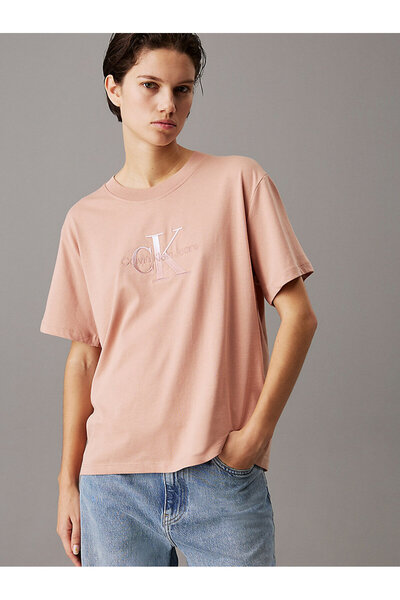 Calvin Klein Kadın Pembe Kısa Kollu Tişört