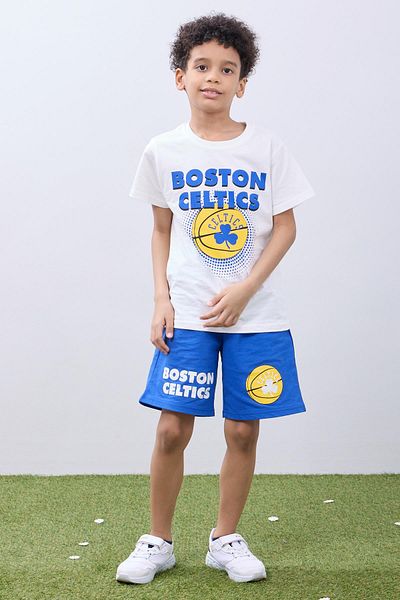 Perendi Boy's Team Basketball Printed - Summer Sports Combination Χρώμα εκρού